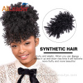 Hair Puff Afro Kinky Curly Ponytail With Bangs